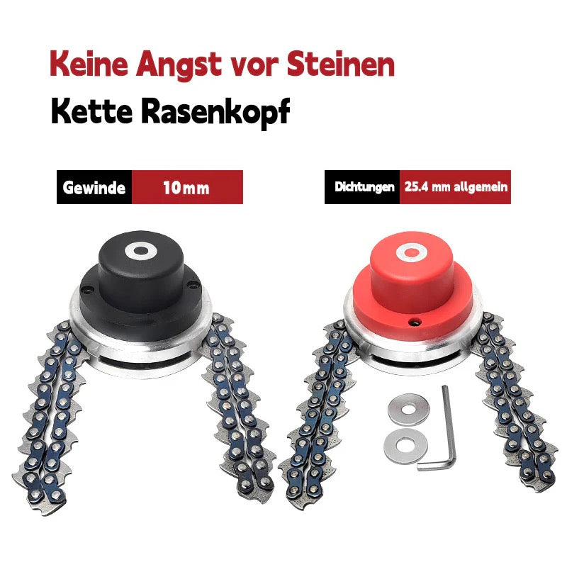 Universal Freischneider Schneidkopf mit Kette – Robuster Trimmeraufsatz für Rasentrimmer und Motorsense