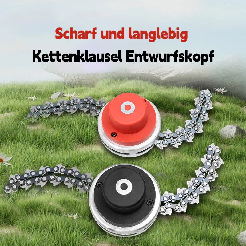 Universal Freischneider Schneidkopf mit Kette – Robuster Trimmeraufsatz für Rasentrimmer und Motorsense