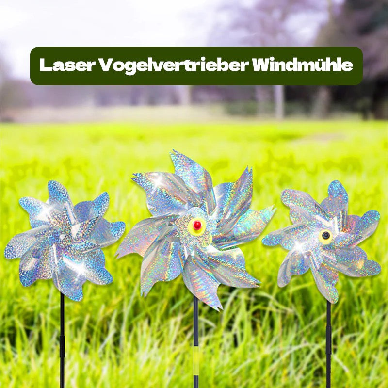 Vogelscheuche Windrad – Reflektierendes Vogelabwehrgerät mit Dreh- und Lichteffekt