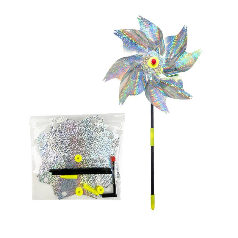 Vogelscheuche Windrad – Reflektierendes Vogelabwehrgerät mit Dreh- und Lichteffekt