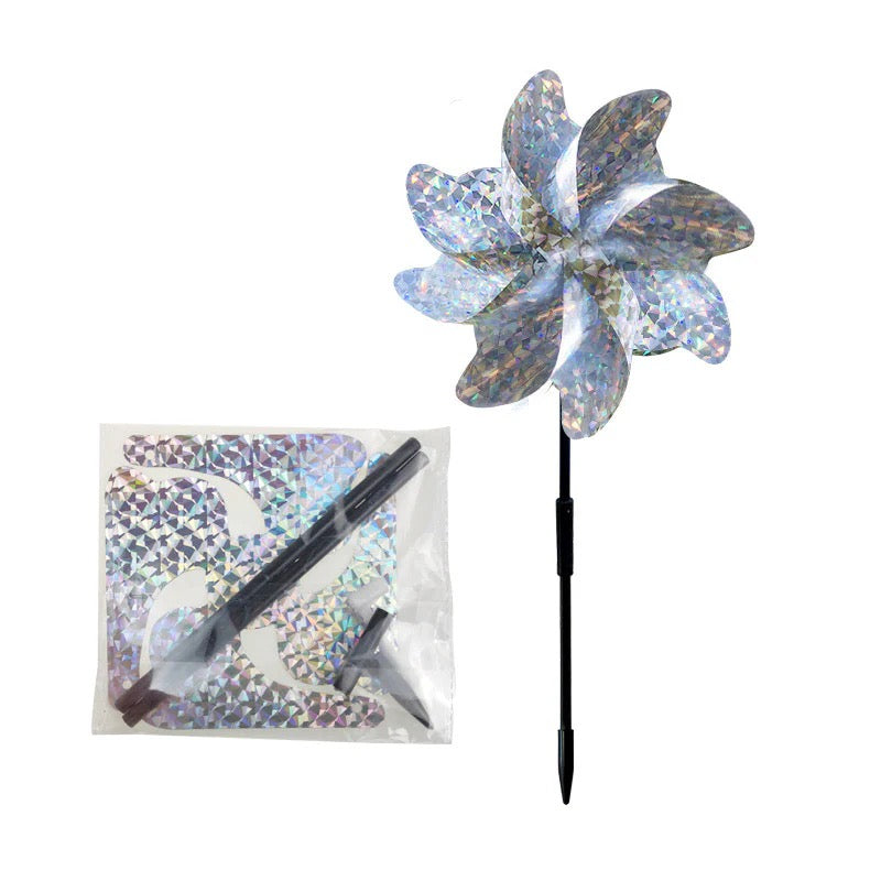 Vogelscheuche Windrad – Reflektierendes Vogelabwehrgerät mit Dreh- und Lichteffekt