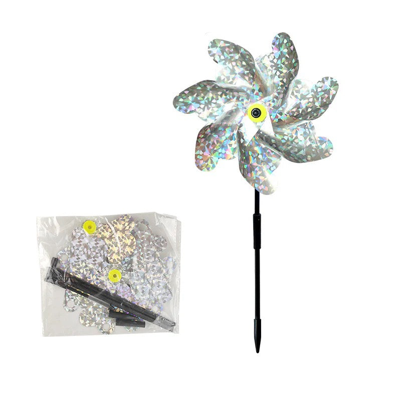 Vogelscheuche Windrad – Reflektierendes Vogelabwehrgerät mit Dreh- und Lichteffekt